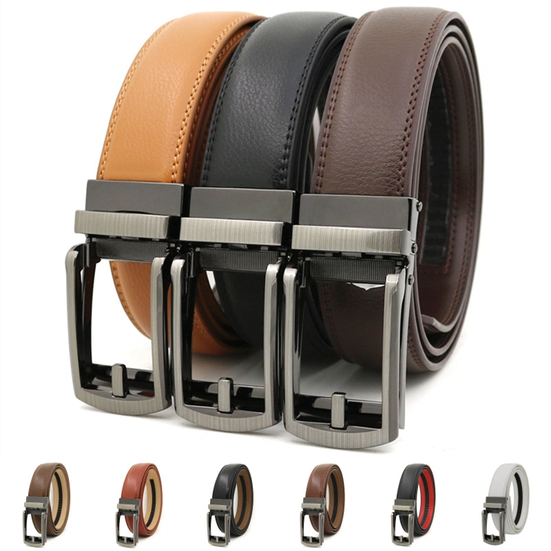 Wholesale Fashion Casual Adjustable Alloy Buckle Genuine Leather Belt for Man