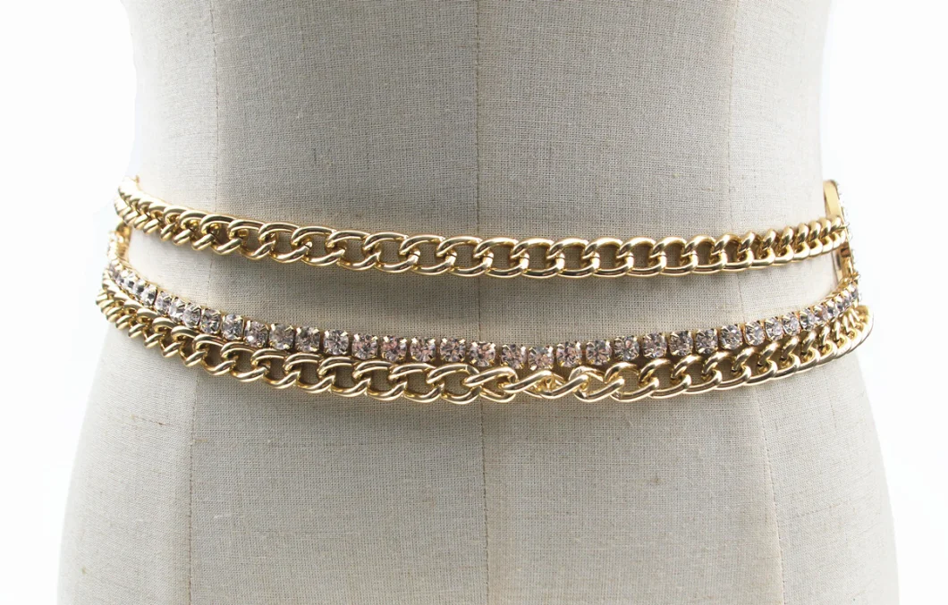 Fashion Accessories Chain Belt with Diamond