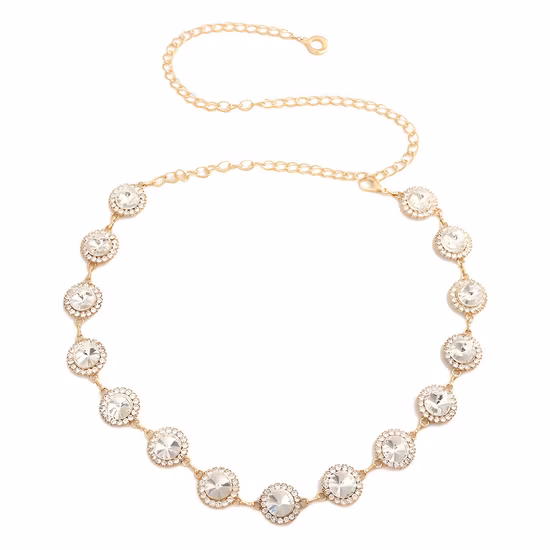 다이아몬드가 세팅된 패션 액세서리 체인 벨트