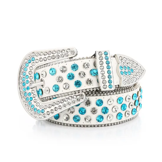 럭셔리 디자이너 벨트, 다이아몬드가 박힌 반짝이는 여성용 PU 가죽 벨트